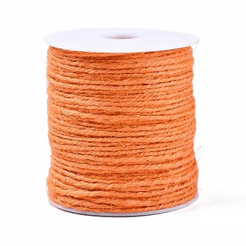 Cordon de jute coloré, chaîne de jute, ficelle de jute, 3 pli, pour la fabrication de bijoux, corail, 2mm, environ 109.36 yards (100 m)/rouleau