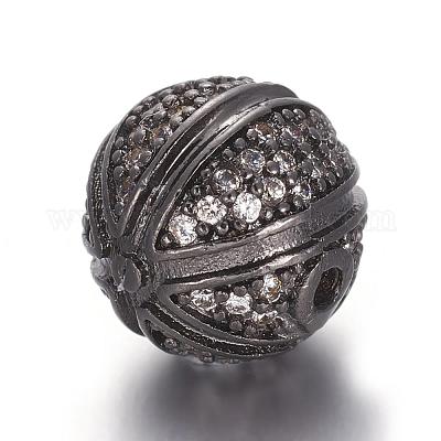 Perline zirconi micro pave  in ottone&nbsp;ZIRC-E158-09B-1