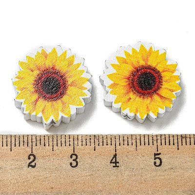 Perles en bois imprimées&nbsp;WOOD-G022-29D-1