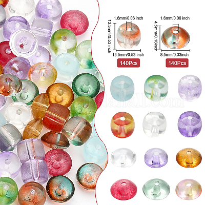 140pcs 6mm Round Glass Bead Spacer Jewelry Bulk Beads For Jewelry