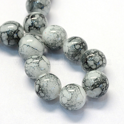 Backen Farbe Glas runde Perle &nbsp;DGLA-Q019-6mm-42-1