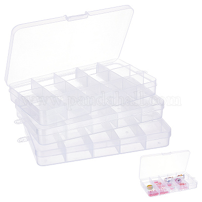Wholesale SUPERFINDINGS 4 Pcs 15 Grids Bead Organizer Containers