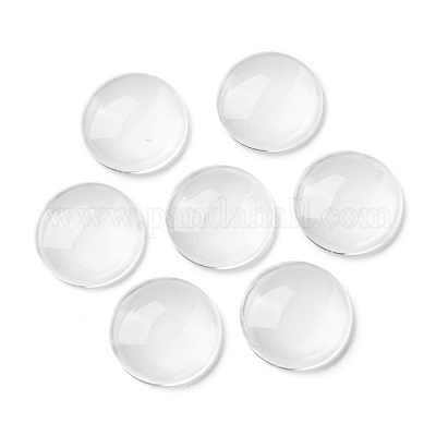 200 PCS Transparent Glass cabochons 1 inch Glass Dome Cabochons Crystal  Clear Round Cabochon Non-calibrated