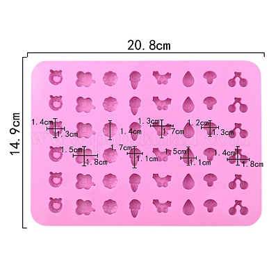 48 cute animal silicone gummy molds, fire paint wax particle molds1pc