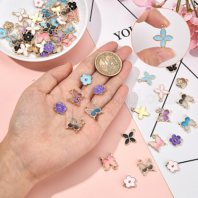 5PCS Colorful Resin Flower Nail Charms -  Denmark