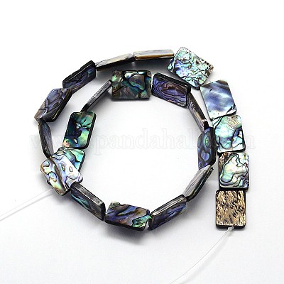 Cuentas de concha paua naturales hebras&nbsp;SSHEL-J047-10B-01-1