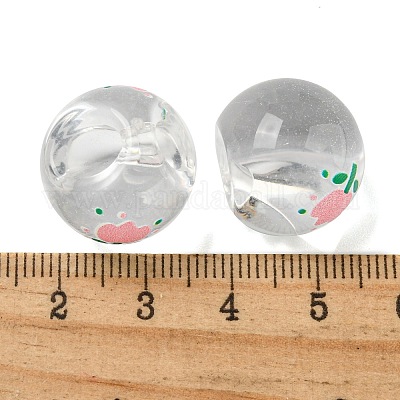 Transparent bedruckten Acryl-Perlen&nbsp;OACR-H124-08-1