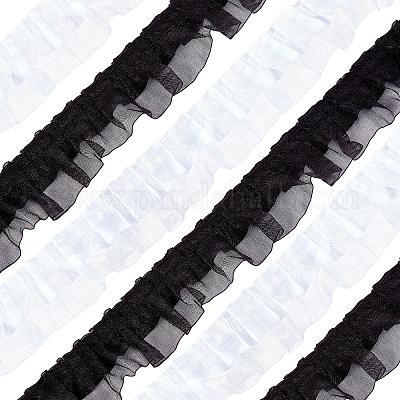 10 Yards of Black Lace Trim/ 10 Yards of Black Lace Ribbon, 1.6