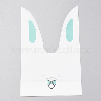かわいいバニービニール袋 ウサギの頭部 ターコイズ 22x13cm 約49 50個 袋の通販 Jp Pandahall Com