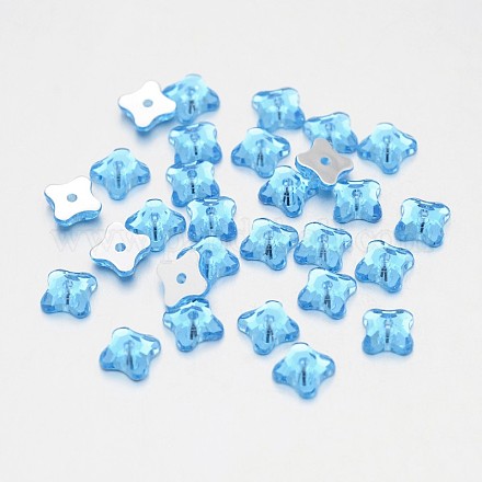 Faceted Square Taiwan Acrylic Rhinestone Beads ACRT-M09-6-01-1