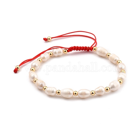 Bracelets de perles tressées en fil de nylon ajustable BJEW-JB05382-01-1