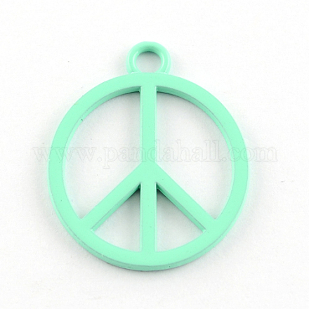 Lovely Peace Sign Pendants for Necklace Making PALLOY-2092-02-LF-1