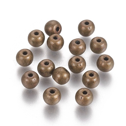 Tibetischen Stil Legierung runden Perlen TIBEB-5204-AB-NR-1