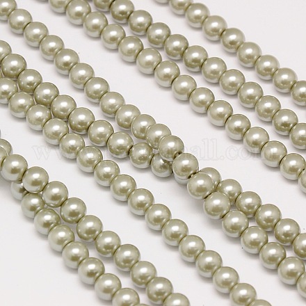 Hebras de cuentas redondas de perlas de vidrio teñidas ecológicas X-HY-A002-10mm-RB022-1