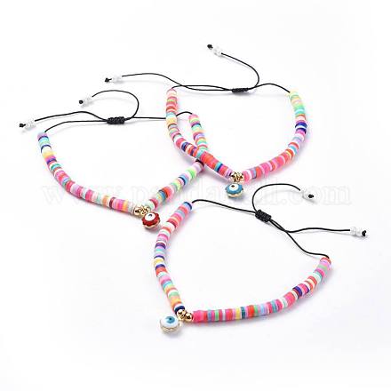 Verstellbarer Nylonfaden geflochtene Perlen Armbänder BJEW-JB04455-M-1