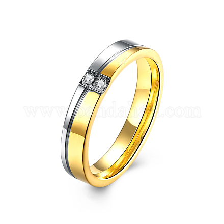 Regali di san valentino anelli per coppia in acciaio al titanio con zirconi cubici per donna RJEW-BB16392-6G-1