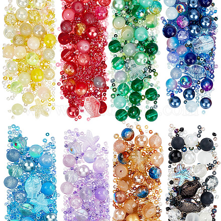 Arricraft 8 perle di vetro di colore GLAA-AR0001-42-1