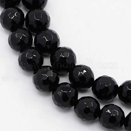 Pierre noire brins de perles X-G-I087-8mm-1