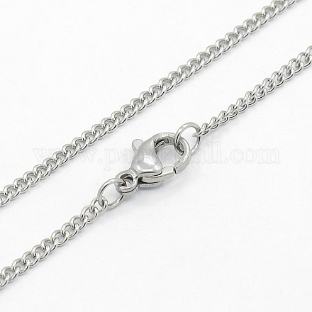 304 Halskette aus verdrehtem Edelstahl für Damen STAS-O037-58P-1