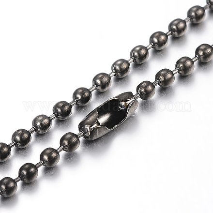 304 Stainless Steel Ball Chain Necklaces Making MAK-I008-01B-B01-1