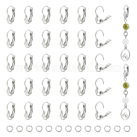 UNICRAFTALE 40pcs Stainless Steel Clip-on Earring Non-Piercing Earring with 40pcs Open Jump Rings Metal Clip-On Earring Converters for Earring Making STAS-UN0052-48-1