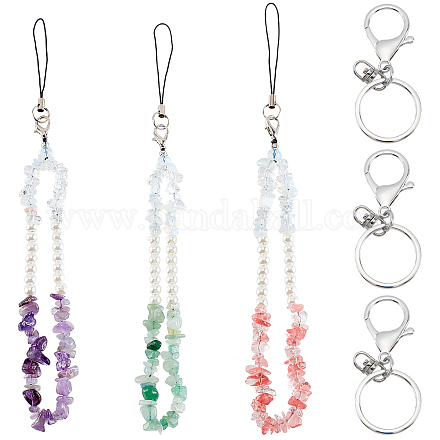 Lanières mobiles en mélange de pierres et de perles d'imitation d'acrylique HJEW-PH01491-1