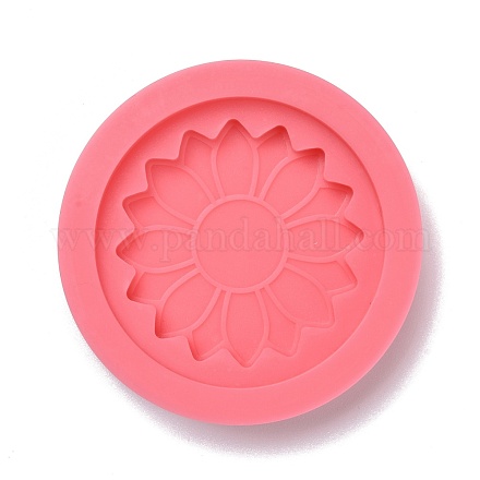 Plat rond avec des moules en silicone à badge motif fleur DIY-F109-03-1