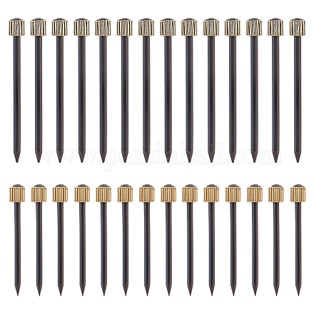 UNICRAFTALE About 100pcs 2 Sizes Black Iron Nails Picture Hangers Holds Up Nails Kit 25~35mm Flat Head Nails Iron Nails Fits for Wooden Wall Dry Wall IFIN-UN0001-06-1
