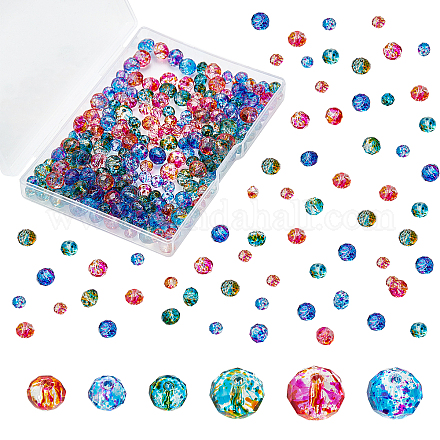 OLYCRAFT 240pcs Glass Spacer Beads Spray Painted Glass Beads Slide Charm Rondelle Beads Mixed Colors Spray Painted Beads for Bracelet Necklace Earring Jewelry Key Chain Making GLAA-OC0001-10-1