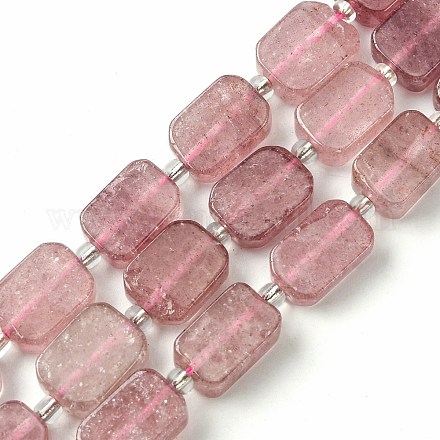 Chapelets de perles aux fraises en quartz naturel G-C098-A13-01-1