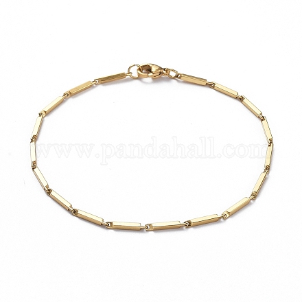 Placage ionique (ip) unisexe 201 bracelets en chaîne à maillons en acier inoxydable BJEW-L637-42A-G-1