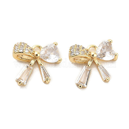 Латунные микропаве прозрачные подвески с фианитом KK-C054-26G-1