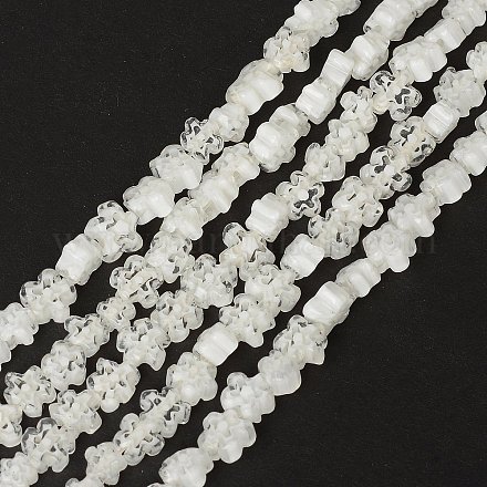 Chapelets de perle de millefiori en verre manuelles LAMP-J035-4mm-77-1