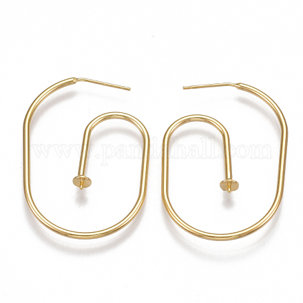 Brass Stud Earring Findings KK-T038-216G-1