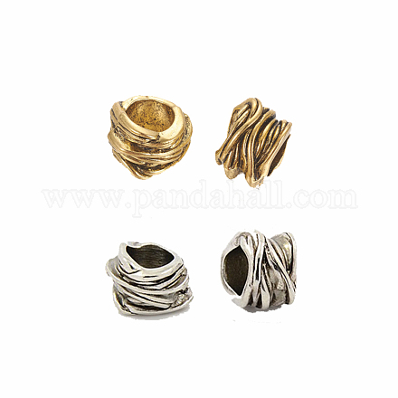 Perles de baril de tube en alliage de style tibétain TIBEB-LF11253YKG-M-1