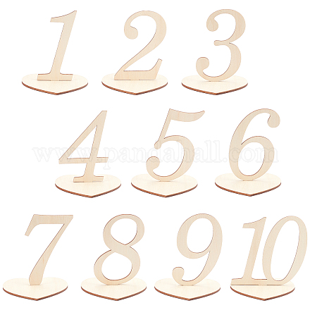 Numéros de table en bois WOOD-WH0112-93-1