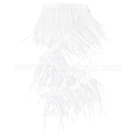 Gorgecraft 2 ヤードファッションダチョウの羽の布連コスチュームアクセサリー  ホワイト  80~100mm FIND-GF0003-42B-1