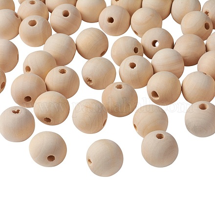 Natural Unfinished Wood Beads WOOD-S651-25mm-LF-1