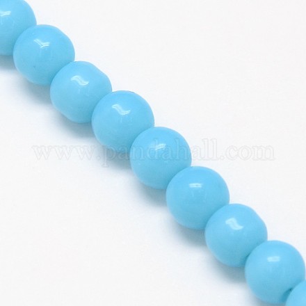Imitation Jade Glass Round Beads Strands EGLA-F037-6mm-E01-1