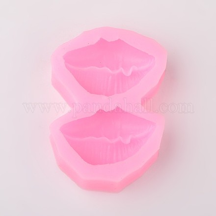Lip Design DIY Food Grade Silicone Molds AJEW-L054-76-1