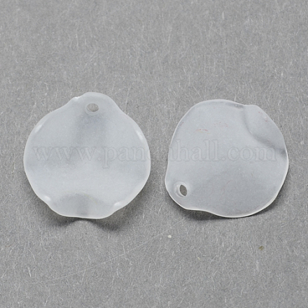 透明なアクリルパーツ  つや消しスタイル  花びら  透明  15x15x4mm  穴：1.5mm X-FACR-R015-15x15mm-10-1