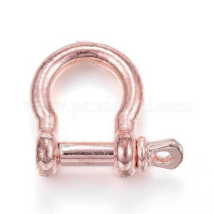 Alloy D-Ring Shackles Clasps PALLOY-P128-04RG-1