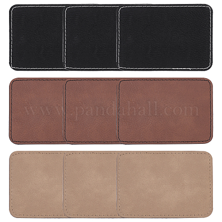 9 pièces 3 couleurs imitation cuir étiquettes lasables DIY-FG0003-46-1