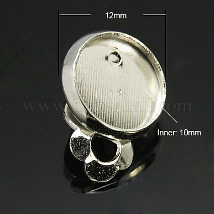 Brass Clip-on Earring Settings KK-E239-N-1