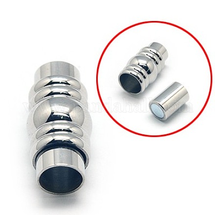 304 Stainless Steel Magnetic Clasps with Glue-in Ends STAS-E006-43-1