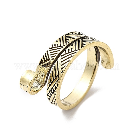 Alloy Wrapped Cuff Ring RJEW-G286-01AB-1
