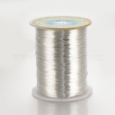 ジュエリー製作用丸銅線  銀色のメッキ  26ゲージ  0.4mm  約2952.75フィート（900m）/ロール CWIR-Q005-0.4mm-04-1