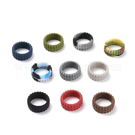 Текстурированные силиконовые обручальные кольца RJEW-H547-10-1