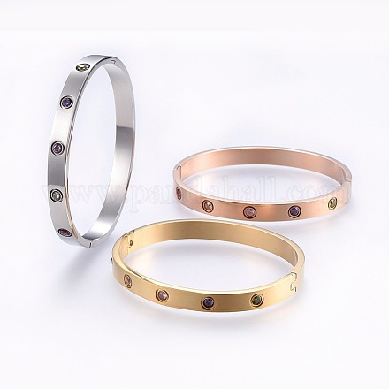 304 Stainless Steel Bangles BJEW-P223-19-02-1