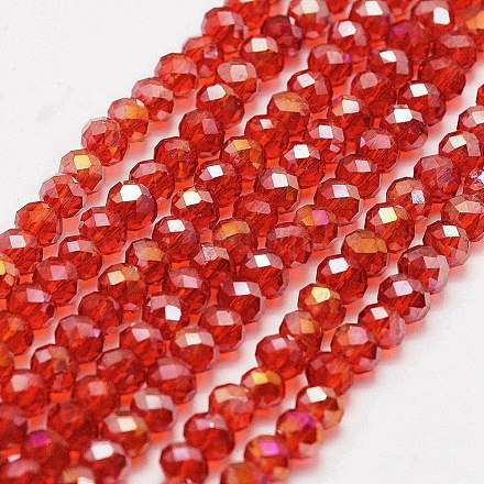 Chapelets de perles en verre électroplaqué GLAA-P312-07-6x8mm-02-1
